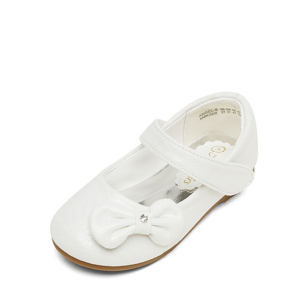 Toddler Girl's Ballerina Bow Flats - WHITE -  0